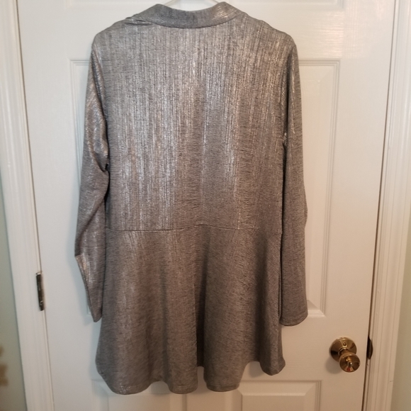 NWT 2 pc Susan Graver Foil Print Cardigan Tank Set - Picture 4 of 16